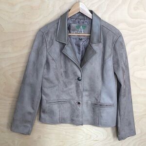 Armani Collection Suede Leather Brown Jacket Outwear Unisex Women Sz M Italy.